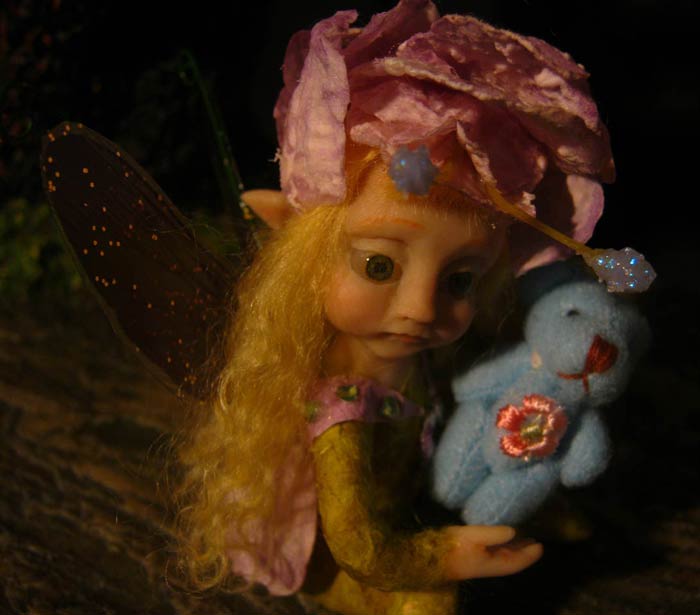 Ooak Baby Fairy Melina and Teddy Bear